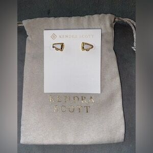 BNWT Kendra Scott Gold Cheer Stud Earrings in White Mother-of-Pearl $75